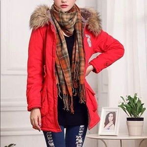 Women Winter Warm Parkas Faux Fur Lined with Hood
